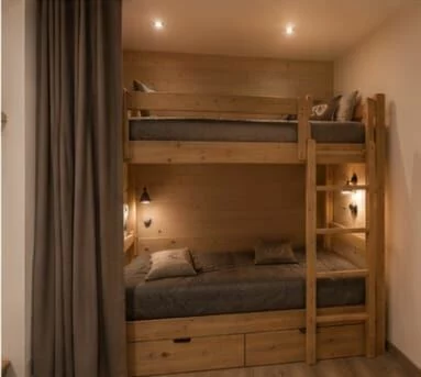 Projection non contractuelle de la chambre aux lits superposés de l'appartement Grande Rochette